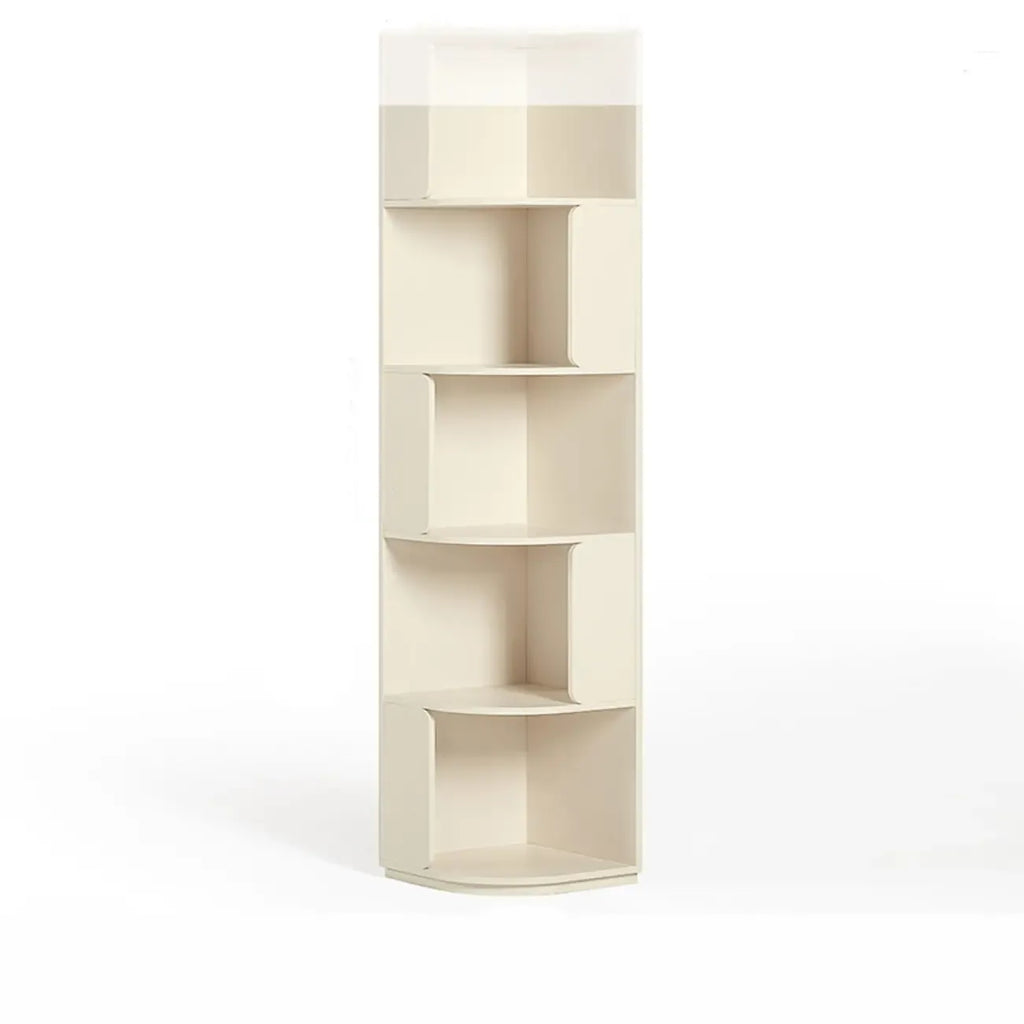 Bibliothèque d'angle moderne en bois naturel à 5 ​​niveaux, de taille moyenne
