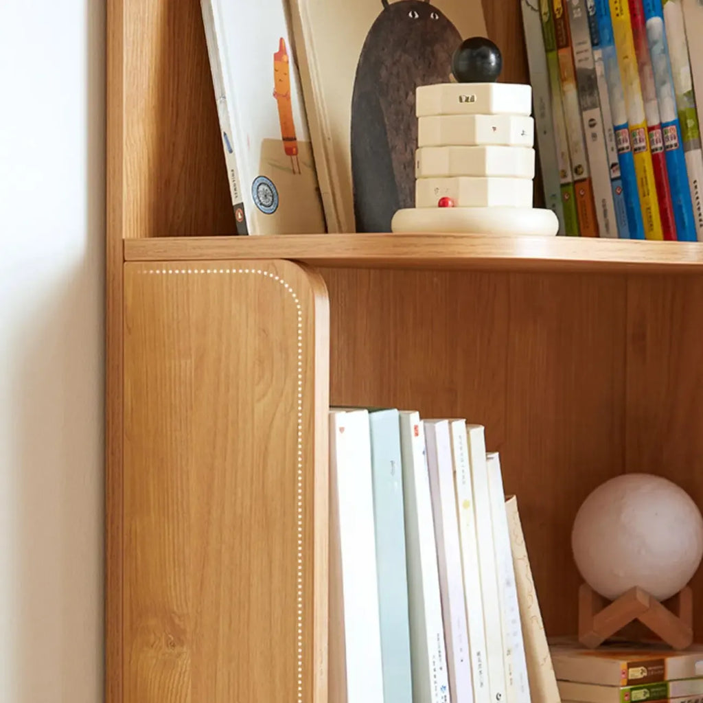 Bibliothèque d'angle moderne en bois naturel à 5 ​​niveaux, de taille moyenne