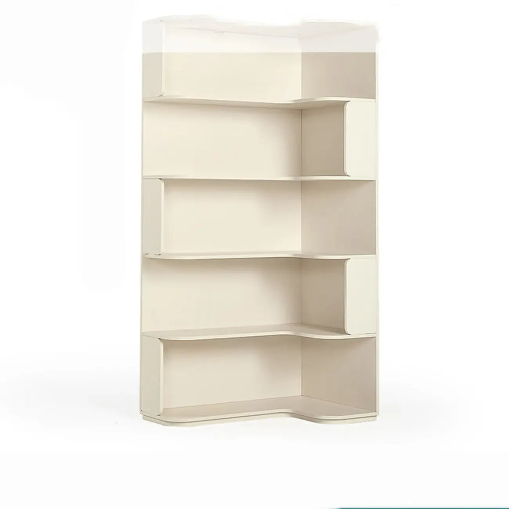 Bibliothèque d'angle moderne en bois naturel à 5 ​​niveaux, de taille moyenne