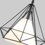 Lampadario a sospensione da cucina a 3 luci, in metallo nero, con forma geometrica