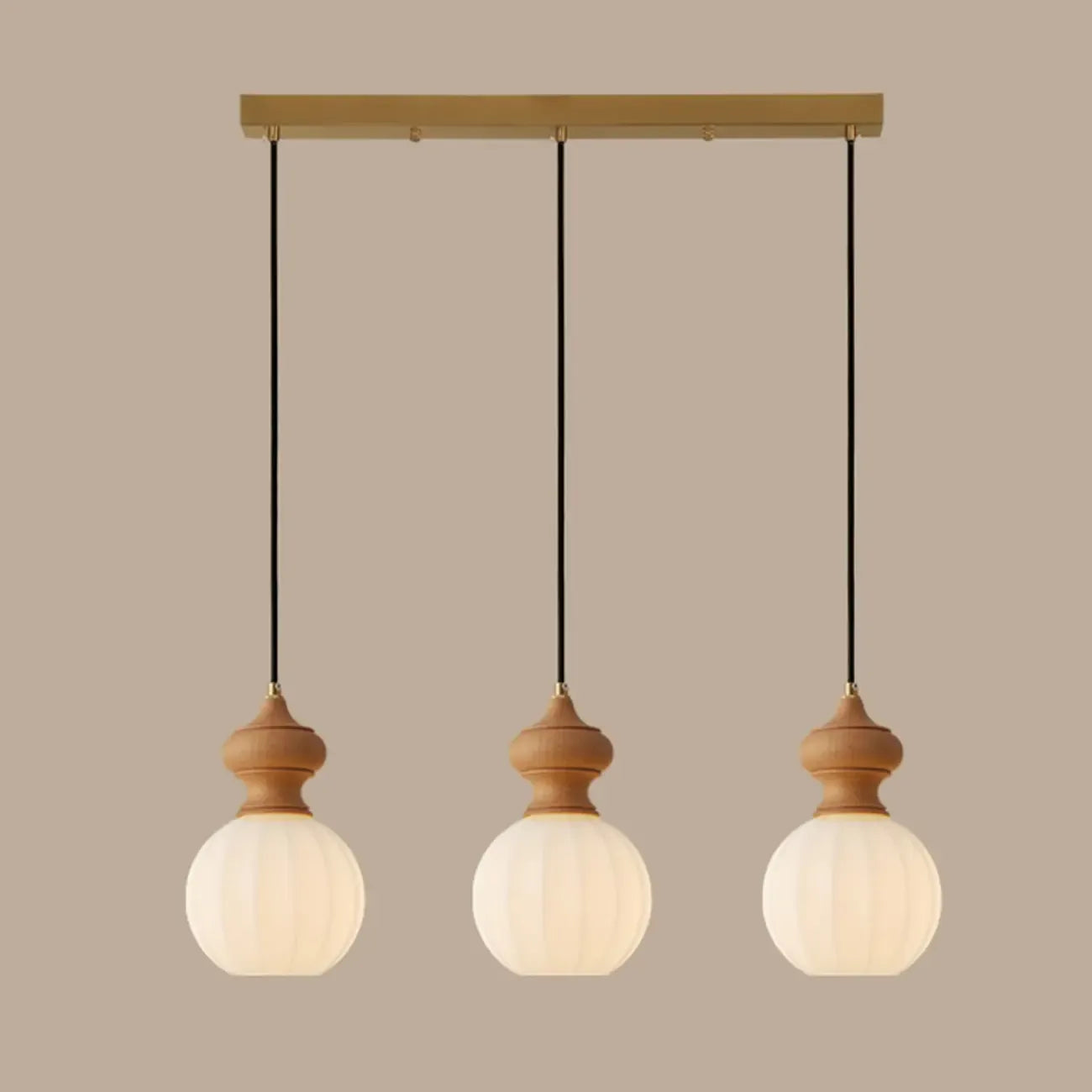 Lampada a sospensione moderna regolabile in legno e vetro per camera da letto