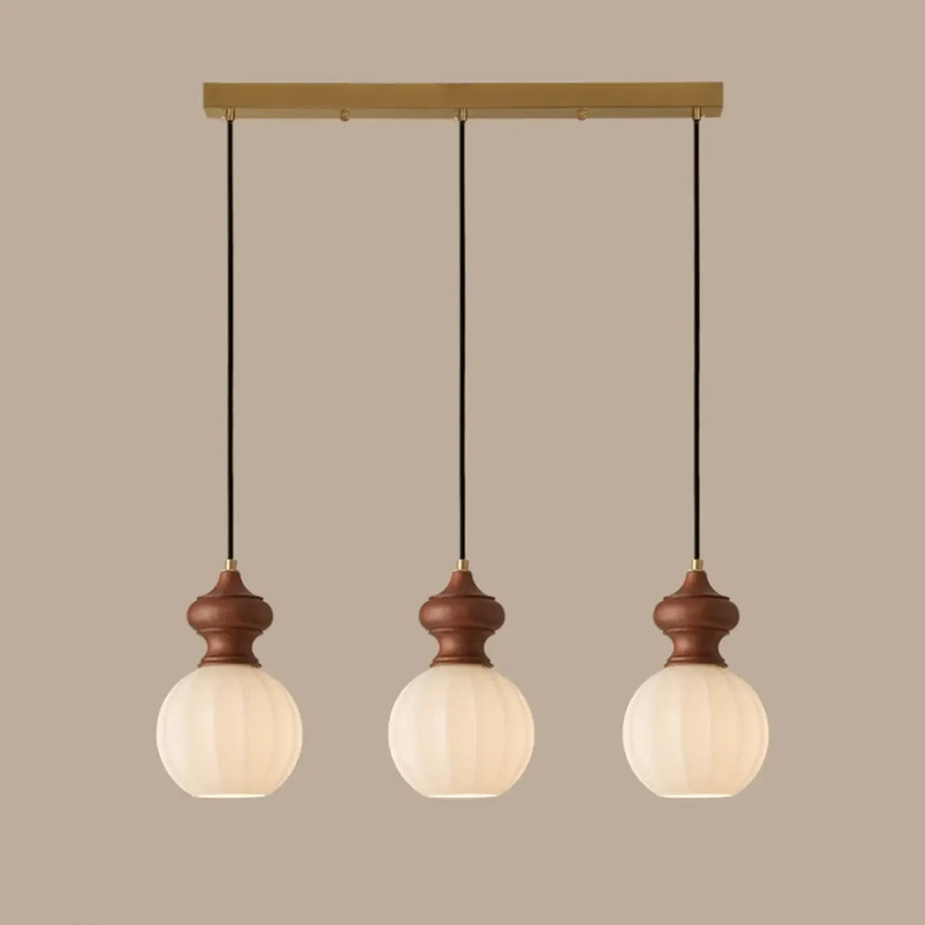 Lampada a sospensione moderna regolabile in legno e vetro per camera da letto