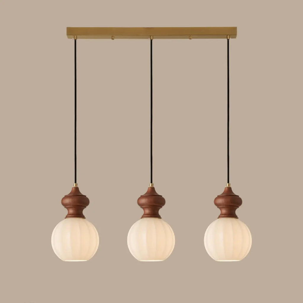 Lampada a sospensione moderna regolabile in legno e vetro per camera da letto