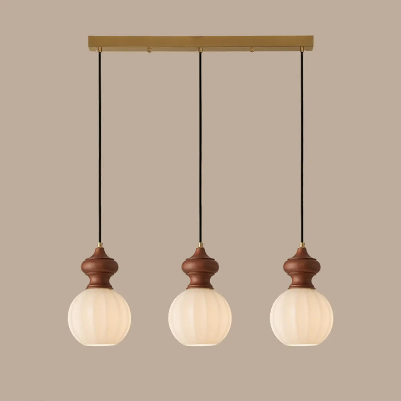 Lampada a sospensione moderna regolabile in legno e vetro per camera da letto