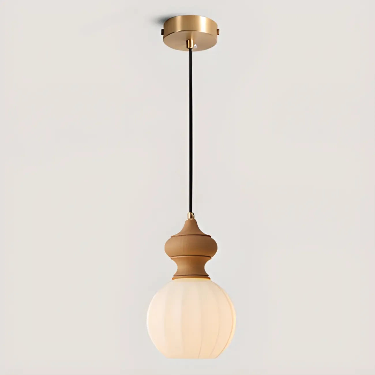 Lampada a sospensione moderna regolabile in legno e vetro per camera da letto