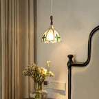 Lampada a sospensione a 3 luci in vetro ottone a forma di fiore per sala da pranzo