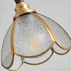 Lampada a sospensione a 3 luci in vetro ottone a forma di fiore per sala da pranzo