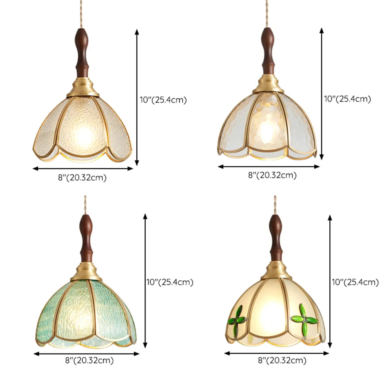 Lampada a sospensione a 3 luci in vetro ottone a forma di fiore per sala da pranzo