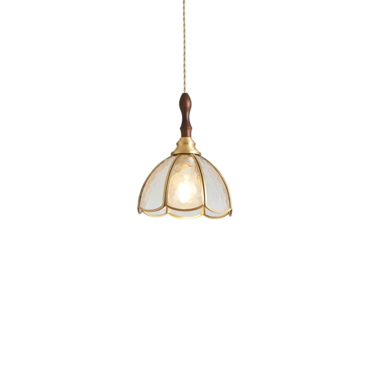 Lampada a sospensione a 3 luci in vetro ottone a forma di fiore per sala da pranzo