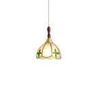 Lampada a sospensione a 3 luci in vetro ottone a forma di fiore per sala da pranzo