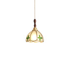 Lampada a sospensione a 3 luci in vetro ottone a forma di fiore per sala da pranzo