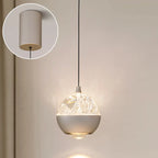Suspension moderne en métal transparent avec globe lumineux réglable pour chambre à coucher