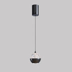 Suspension moderne en métal transparent avec globe lumineux réglable pour chambre à coucher