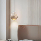 Suspension moderne en métal transparent avec globe lumineux réglable pour chambre à coucher