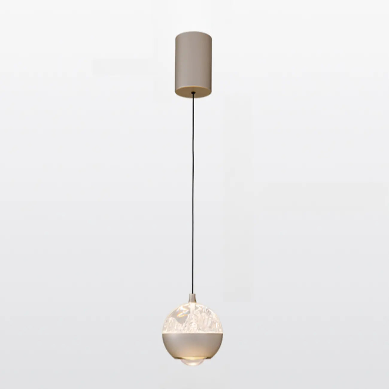 Suspension moderne en métal transparent avec globe lumineux réglable pour chambre à coucher