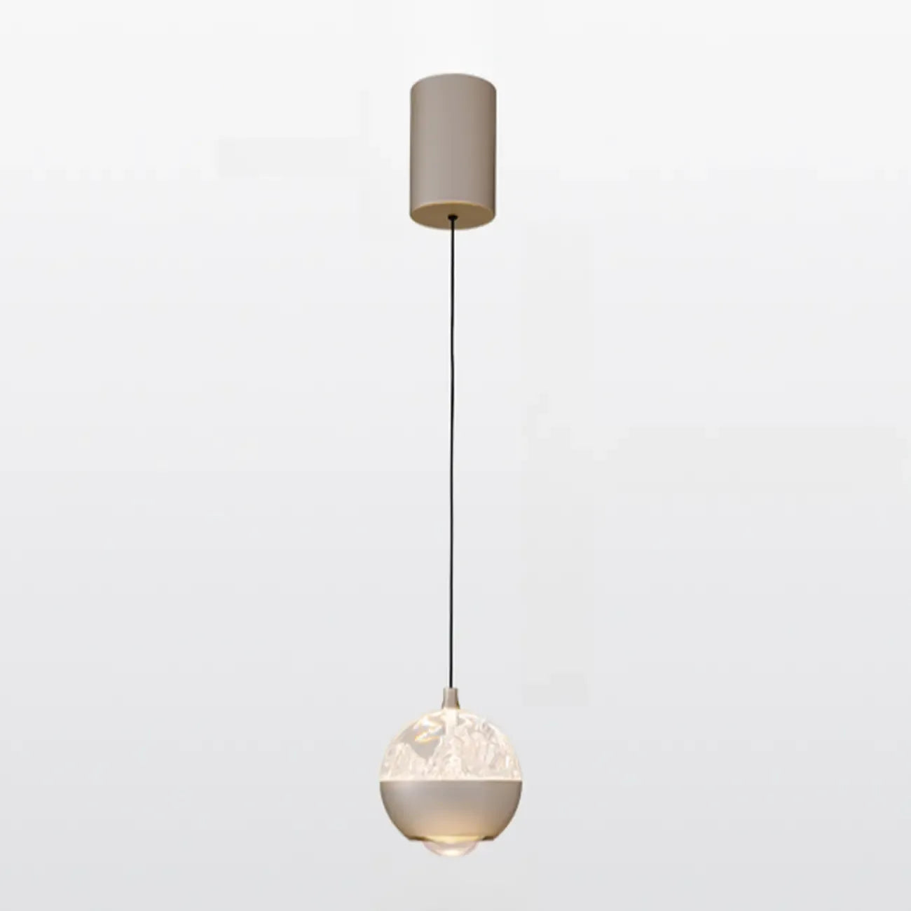 Suspension moderne en métal transparent avec globe lumineux réglable pour chambre à coucher