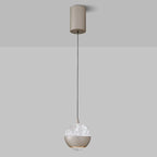 Suspension moderne en métal transparent avec globe lumineux réglable pour chambre à coucher