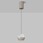 Suspension moderne en métal transparent avec globe lumineux réglable pour chambre à coucher