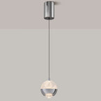 Suspension moderne en métal transparent avec globe lumineux réglable pour chambre à coucher