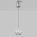 Suspension moderne en métal transparent avec globe lumineux réglable pour chambre à coucher