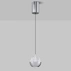 Suspension moderne en métal transparent avec globe lumineux réglable pour chambre à coucher