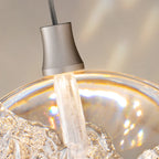 Suspension moderne en métal transparent avec globe lumineux réglable pour chambre à coucher