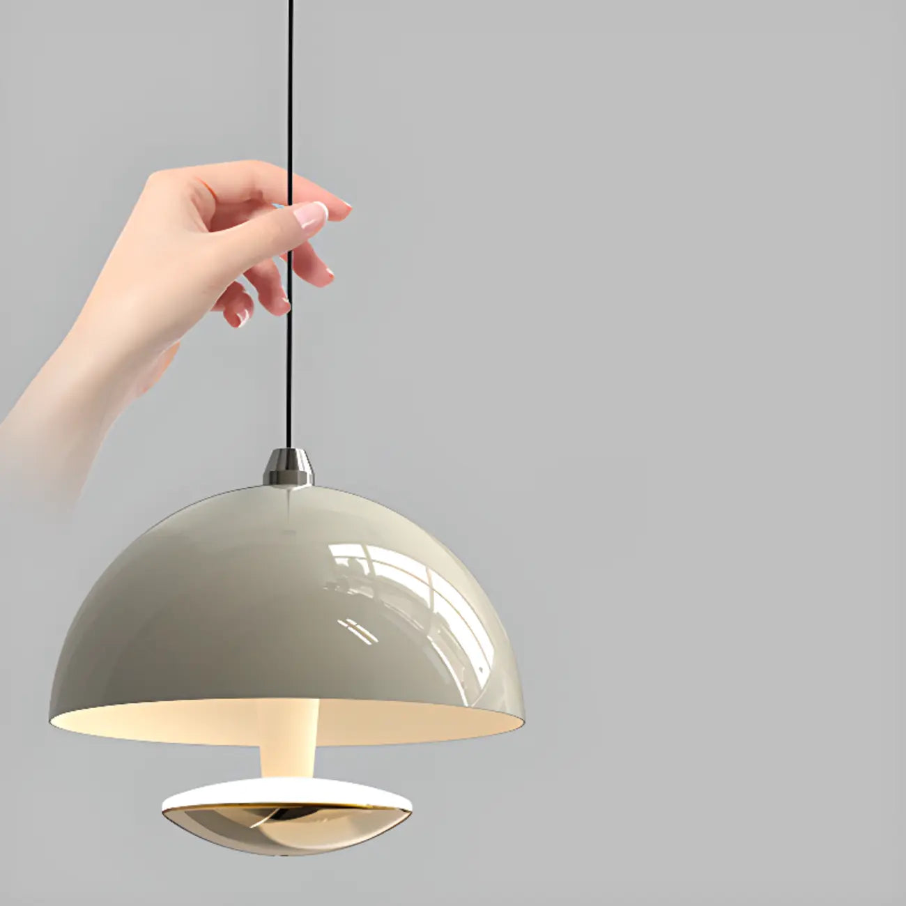 Suspension hémisphérique moderne en métal à intensité variable pour chambre à coucher