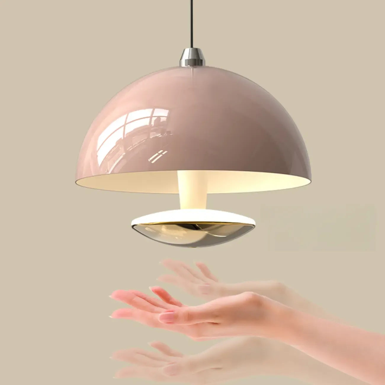 Suspension hémisphérique moderne en métal à intensité variable pour chambre à coucher
