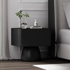 Table de chevet en bois avec tiroir de rangement et plateau en verre