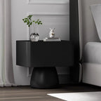 Table de chevet en bois avec tiroir de rangement et plateau en verre