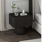 Table de chevet en bois avec tiroir de rangement et plateau en verre