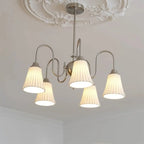Lustre classique vintage en chrome et céramique blanche
