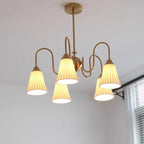 Lustre classique vintage en chrome et céramique blanche
