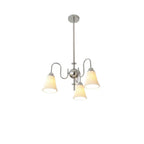 Lustre classique vintage en chrome et céramique blanche