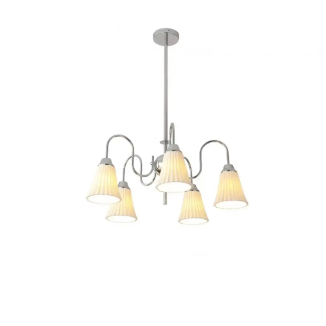 Lustre classique vintage en chrome et céramique blanche