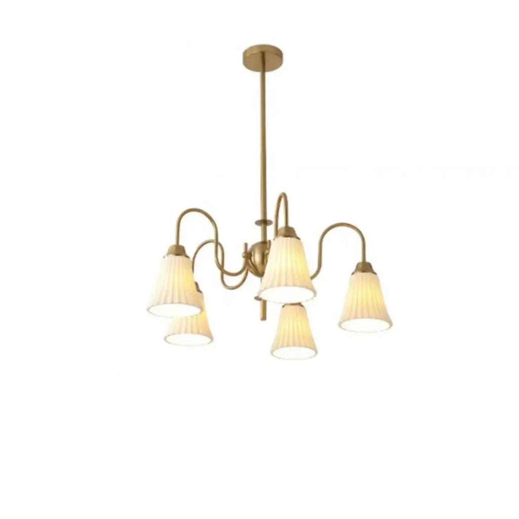 Lustre classique vintage en chrome et céramique blanche