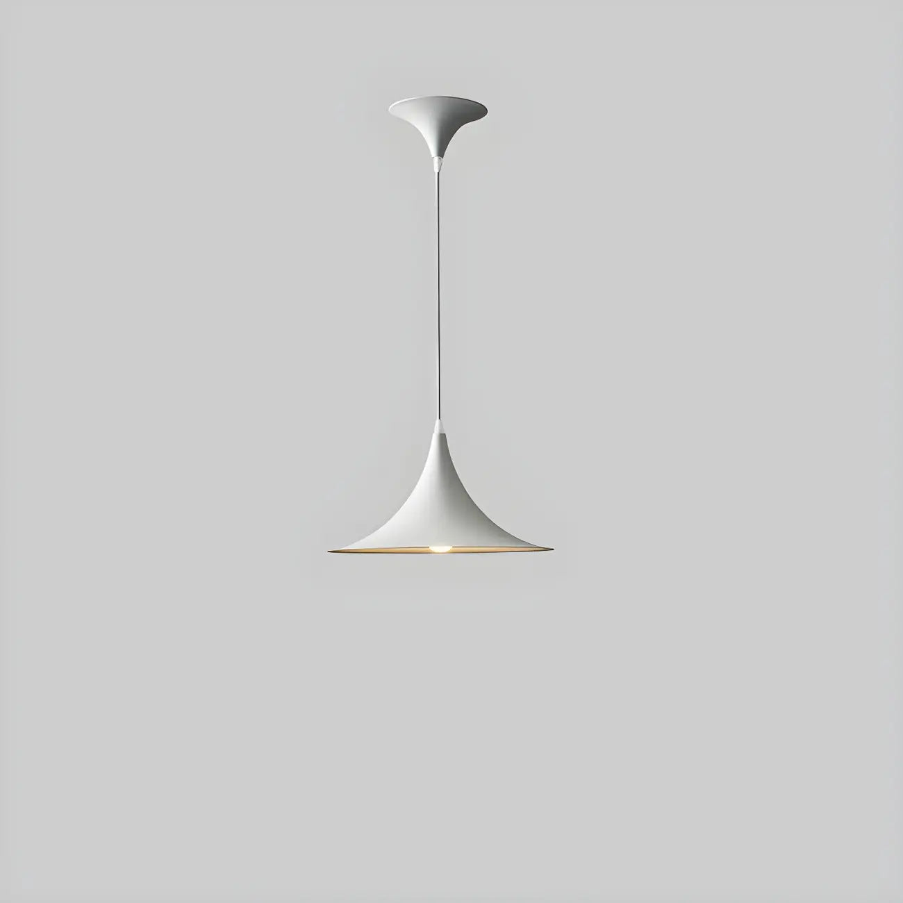 Suspension moderne à deux lumières en fer noir en forme de trompette pour îlot de cuisine