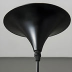 Suspension moderne à deux lumières en fer noir en forme de trompette pour îlot de cuisine
