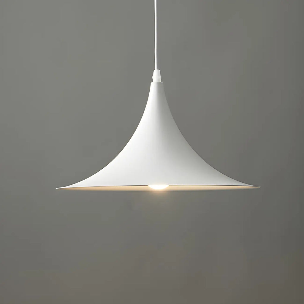 Suspension moderne à deux lumières en fer noir en forme de trompette pour îlot de cuisine