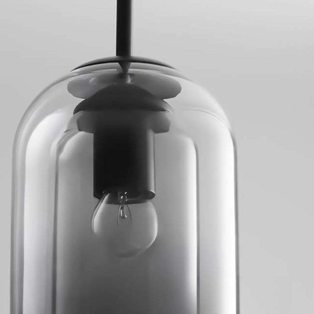 Lampadario moderno a sospensione in vetro a 2 strati per camera da letto