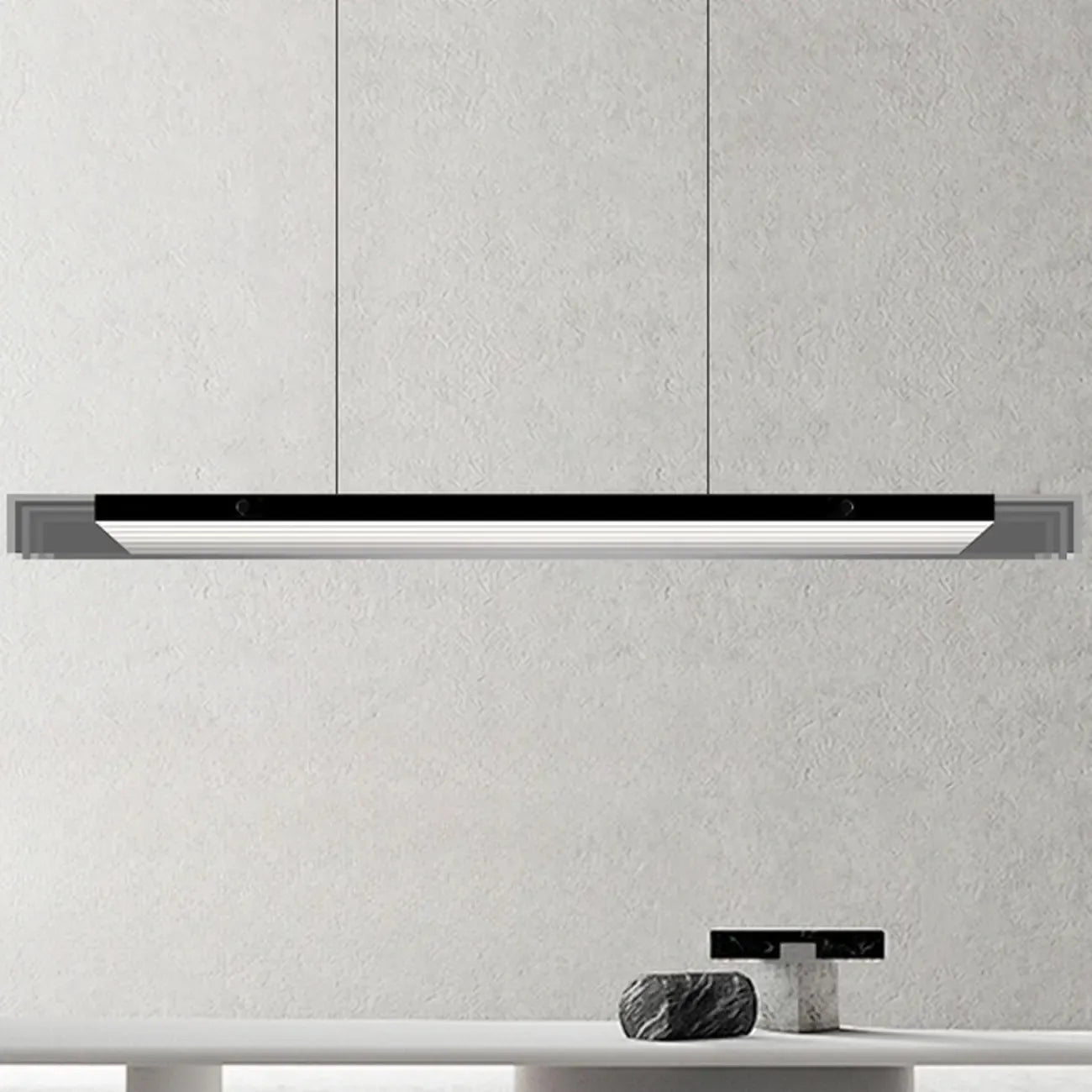 Suspension moderne en verre et métal avec éclairage LED pour îlot de cuisine