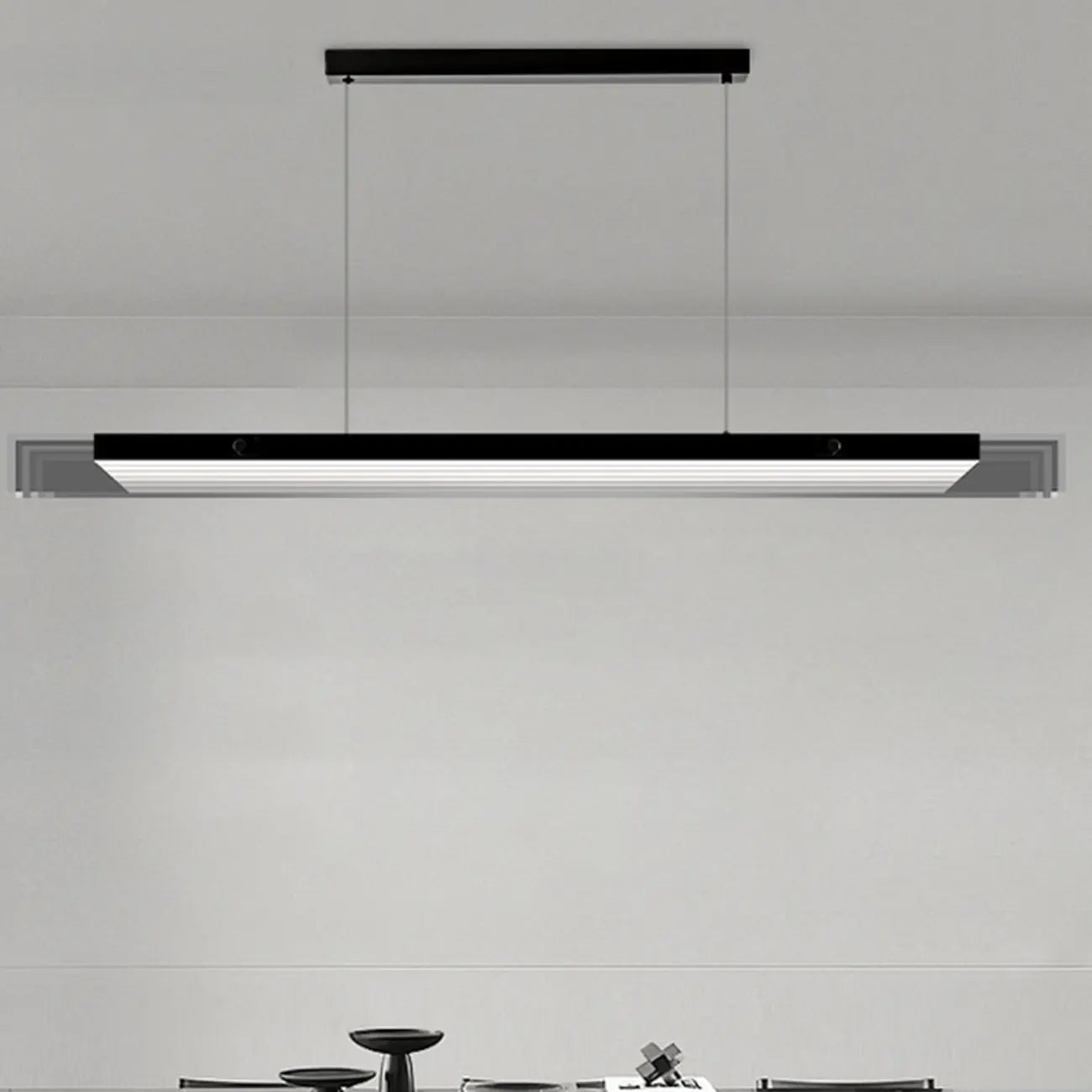 Suspension moderne en verre et métal avec éclairage LED pour îlot de cuisine
