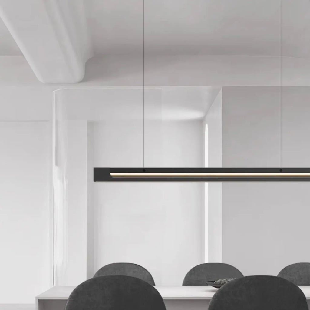 Suspension moderne en verre et métal avec éclairage LED pour îlot de cuisine