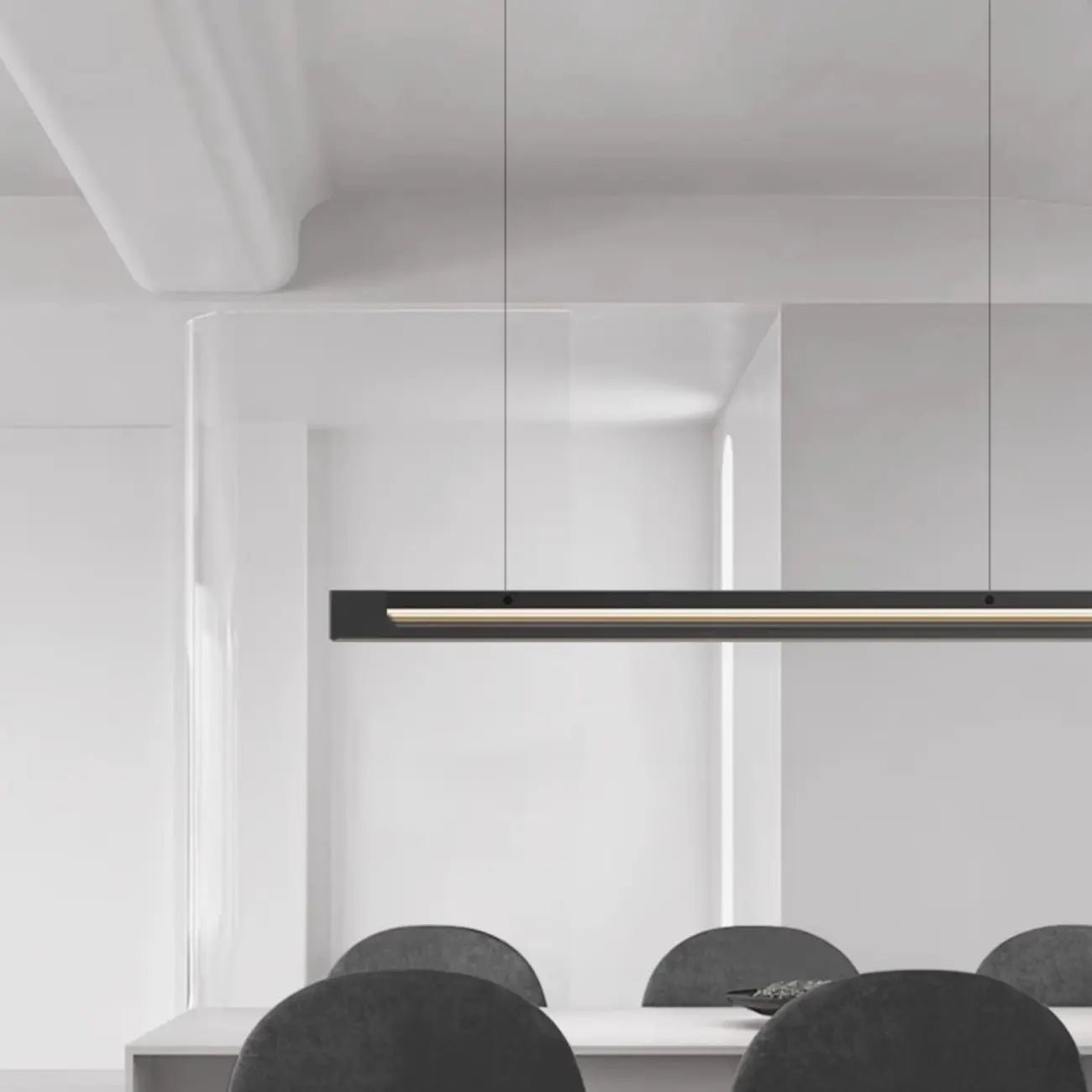 Suspension moderne en verre et métal avec éclairage LED pour îlot de cuisine