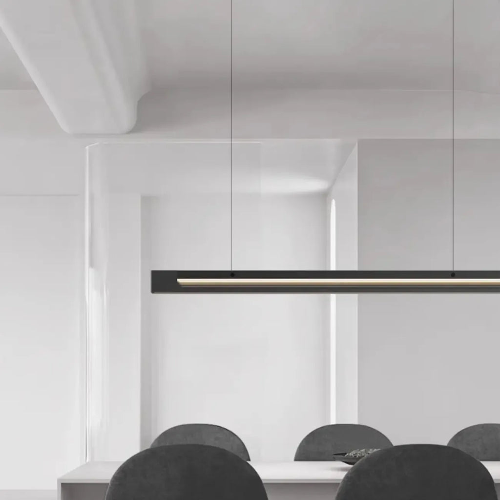 Suspension moderne en verre et métal avec éclairage LED pour îlot de cuisine