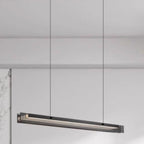 Suspension moderne en verre et métal avec éclairage LED pour îlot de cuisine