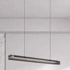 Suspension moderne en verre et métal avec éclairage LED pour îlot de cuisine