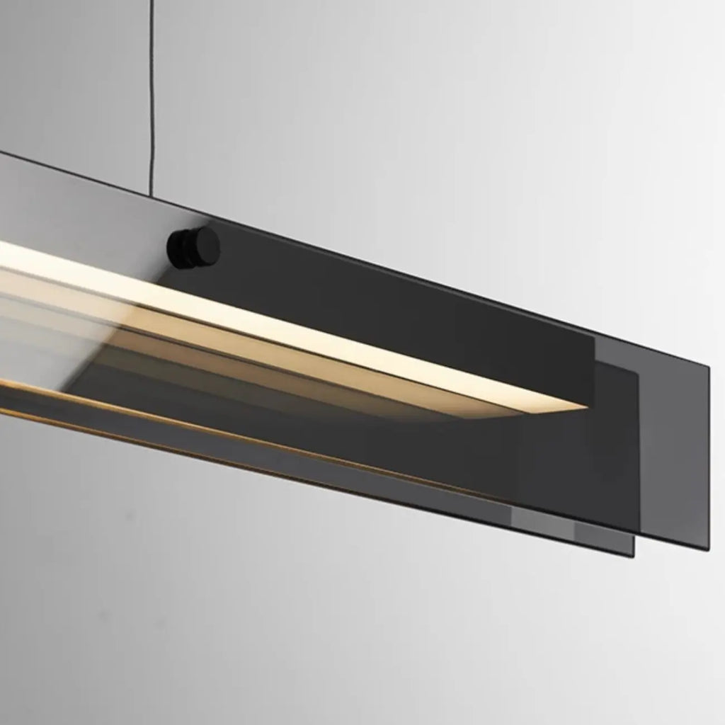Suspension moderne en verre et métal avec éclairage LED pour îlot de cuisine