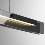 Suspension moderne en verre et métal avec éclairage LED pour îlot de cuisine