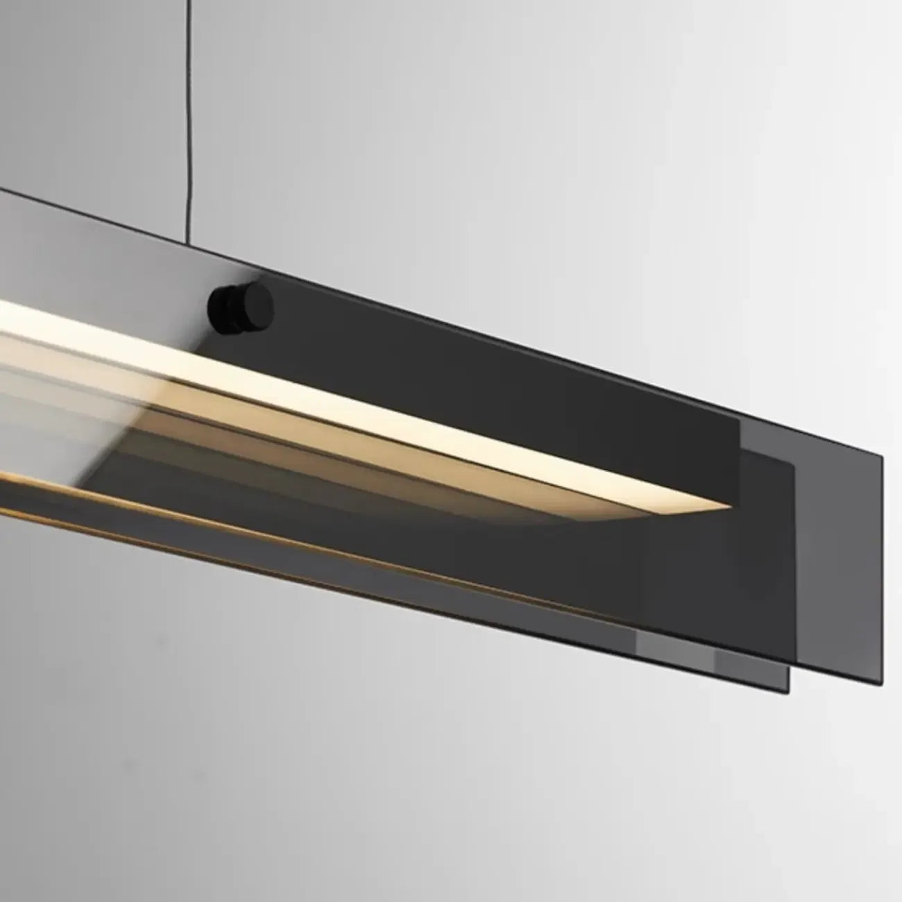 Suspension moderne en verre et métal avec éclairage LED pour îlot de cuisine